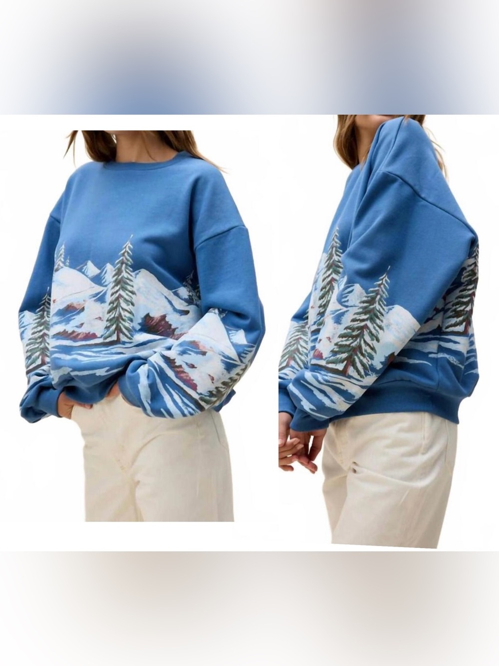 Free People Daydreamer Alpine Ski Sweatshirt Pullover Winter Small Medium